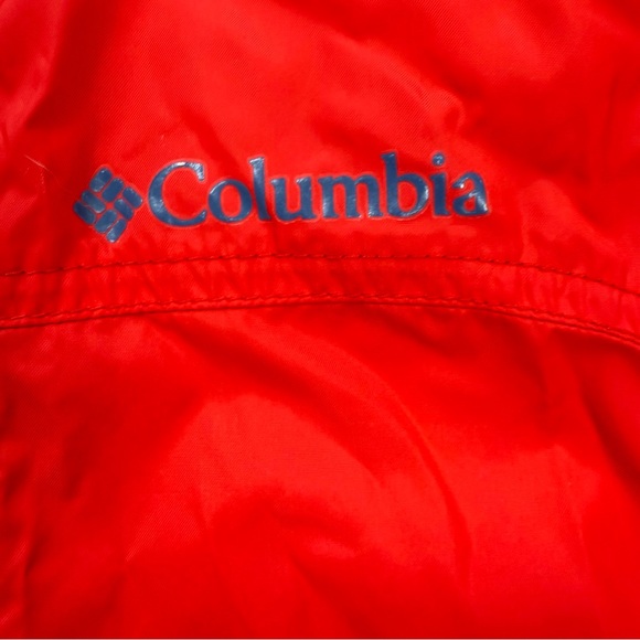 Columbia Kids‎ Red 100% Nylon Hooded Full Zip Windbreaker Jacket XXS 4/5 NWOT - Picture 3 of 8